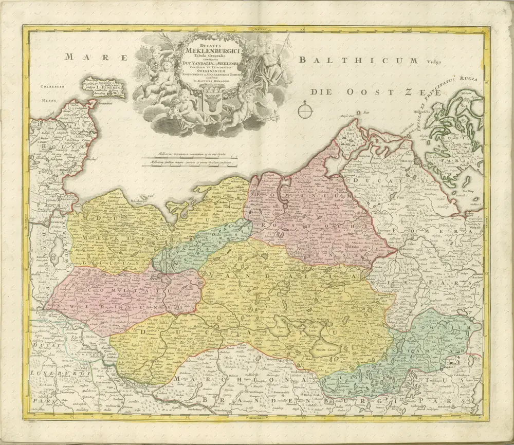 mapa z atlasu "Atlas compendiarius quinquaginta tabularum geographicarum Homannianarum :"