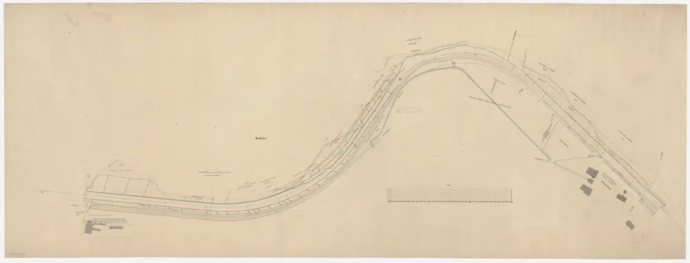 Wildberg, Turbenthal, Zell: Von der eisernen Brücke bei Friedthal bis zur hölzernen Brücke Seefeld-Rämismühle, Tösskorrektion; Situationsplan (Töss-Gebiet Nr. 41 l)