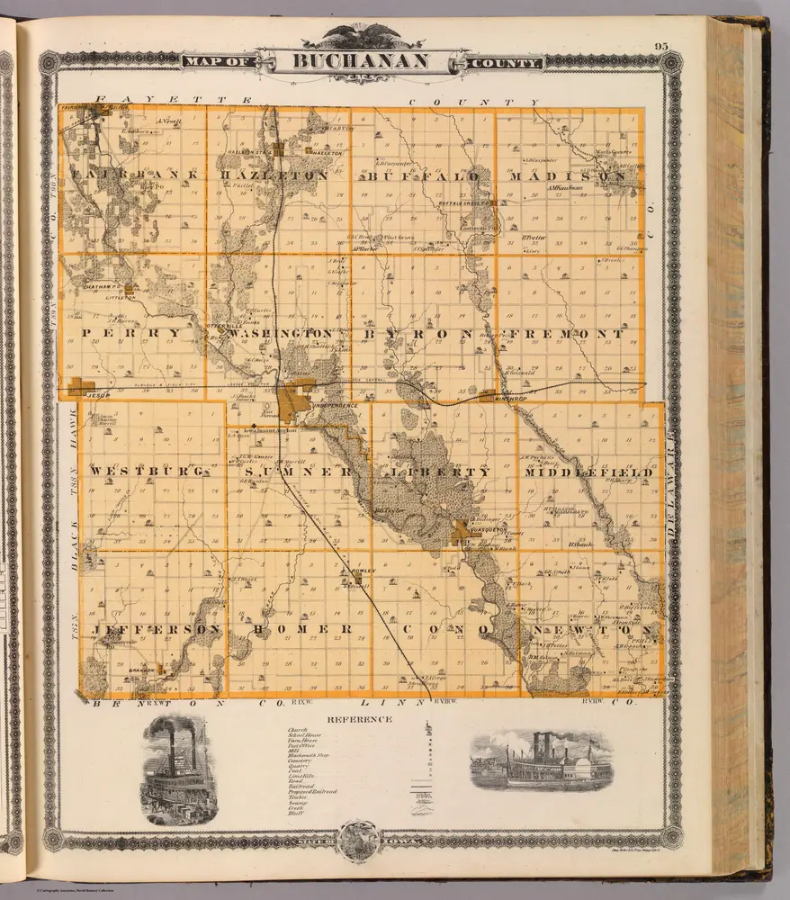 Map of Buchanan County, State of Iowa.