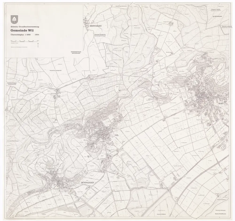 Wil: Gemeinde; Übersichtsplan (Schweizerische Grundbuchvermessung)