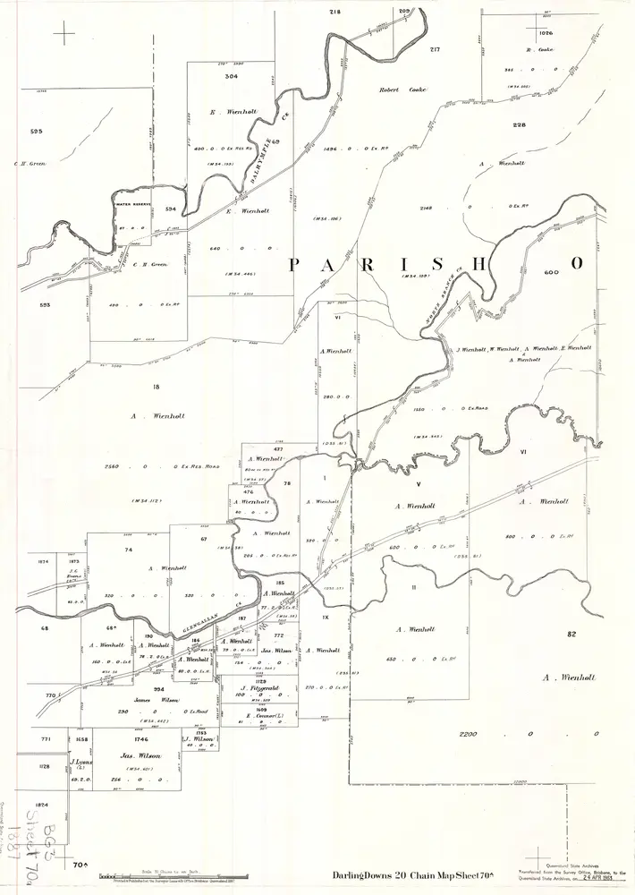 Darling Downs 20 Chain map BG3 series sheet 70a