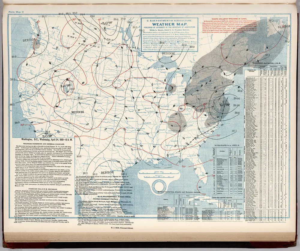 (United States) Weather Map.  April 24, 1901.