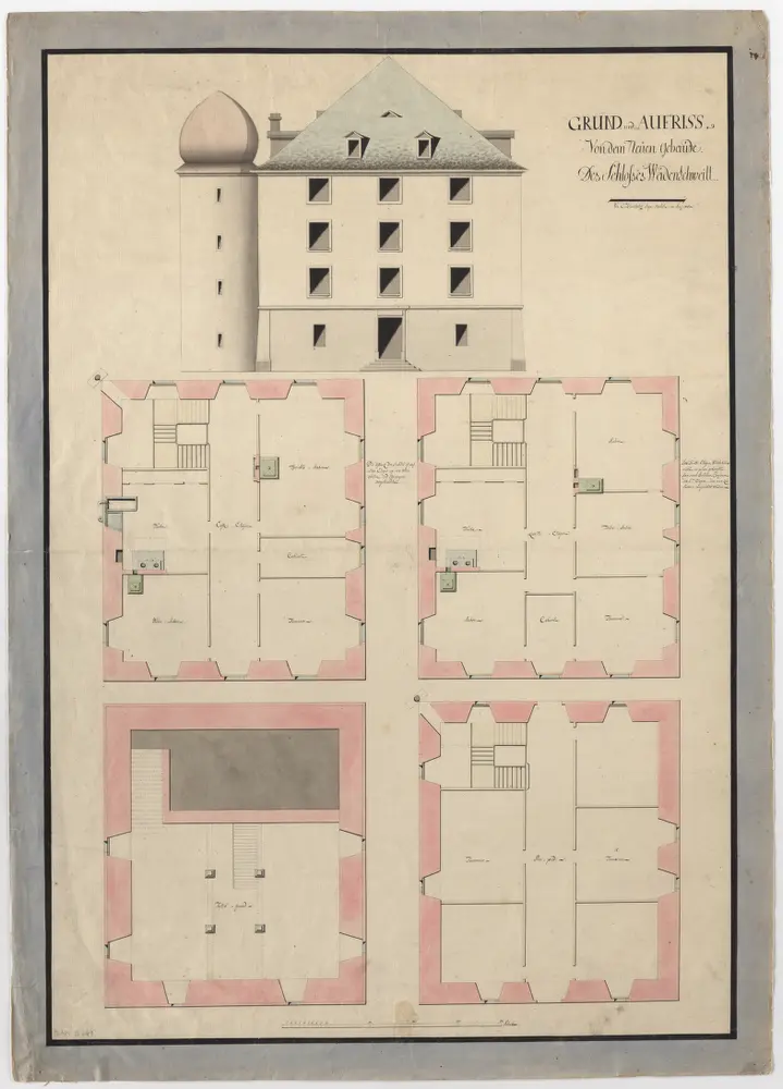 Wädenswil: Schloss; Ansicht und Grundrisse