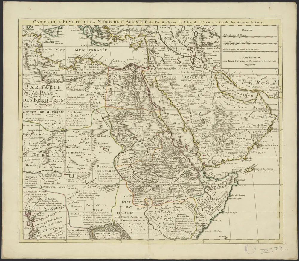 Carte de l'Egypte de la Nubie de l'Abissinie &c.