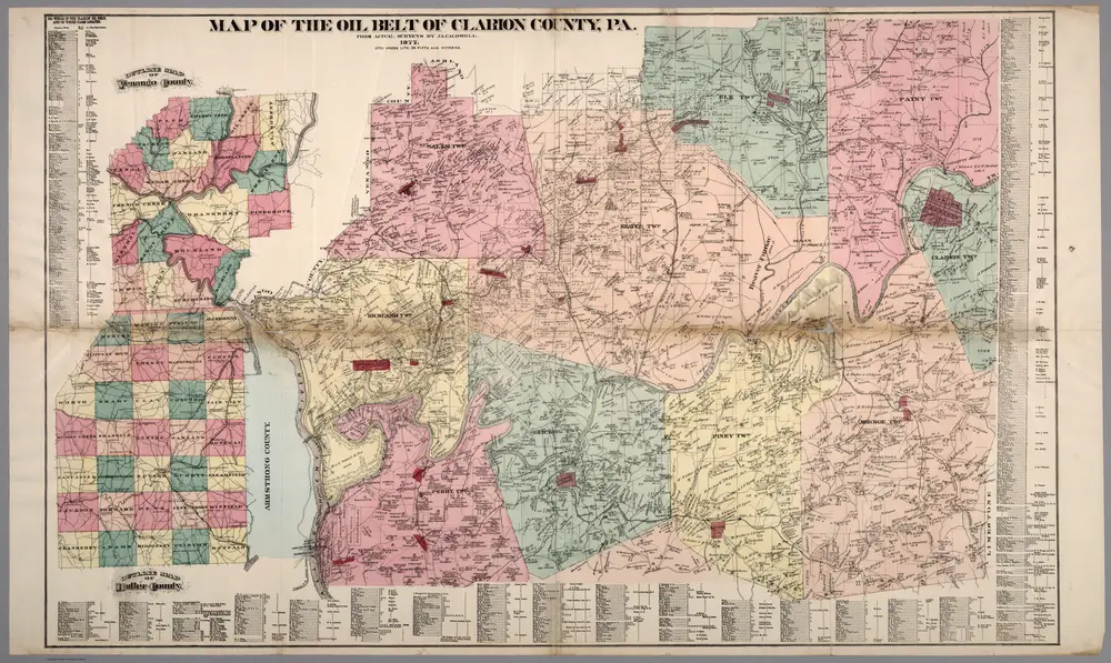 Oil Belt of Clarion County, Pennsylvania.  Venango County and Butler County