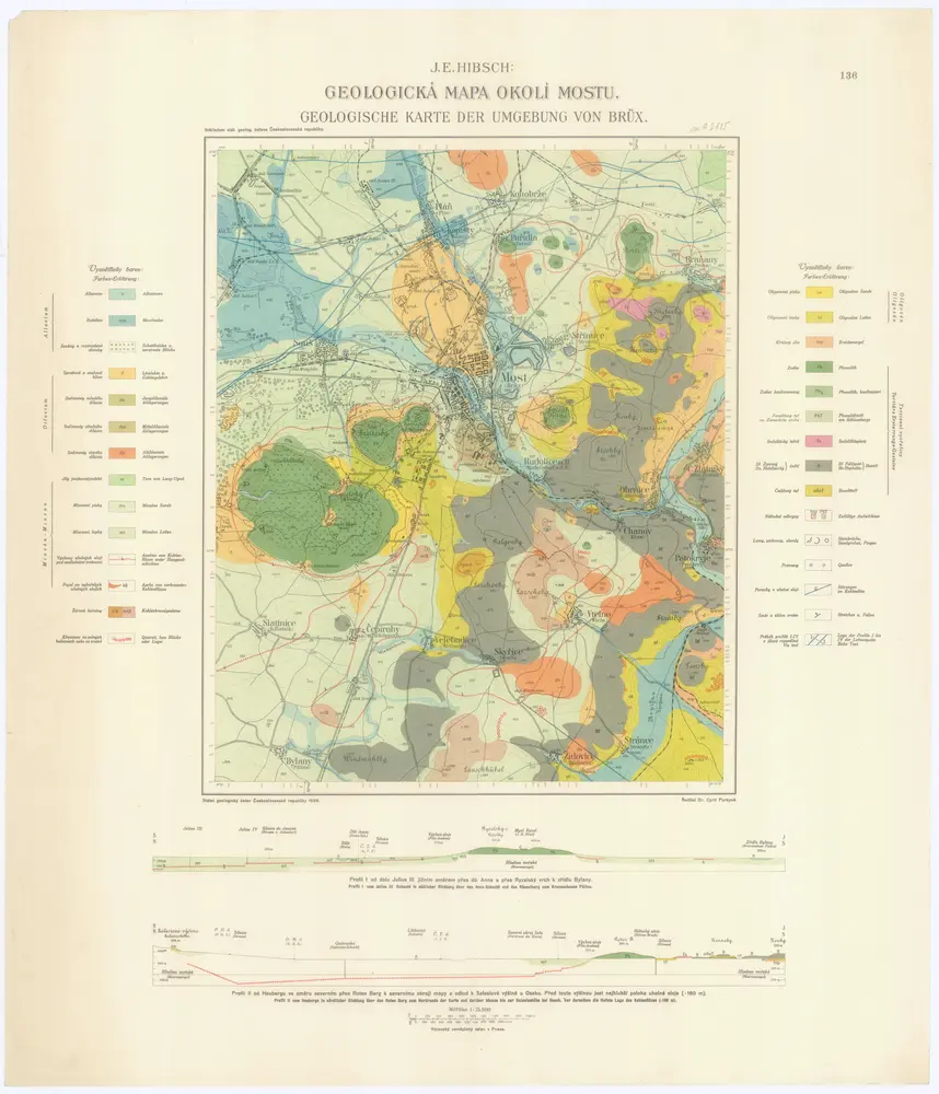 Geologická mapa okolí Mostu