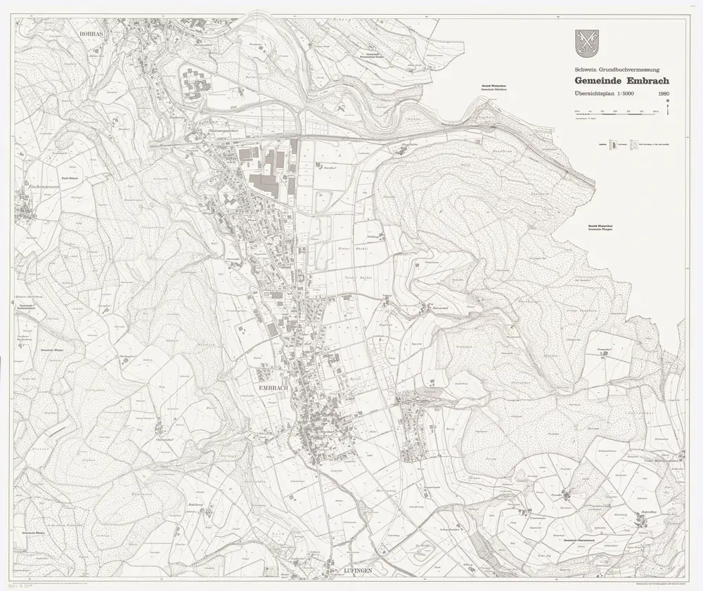 Embrach: Gemeinde; Übersichtsplan (Schweizerische Grundbuchvermessung)