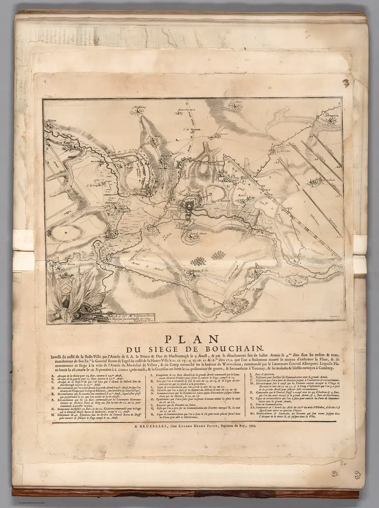 59.  Plan du Siege de Bouchain, France.  1711.