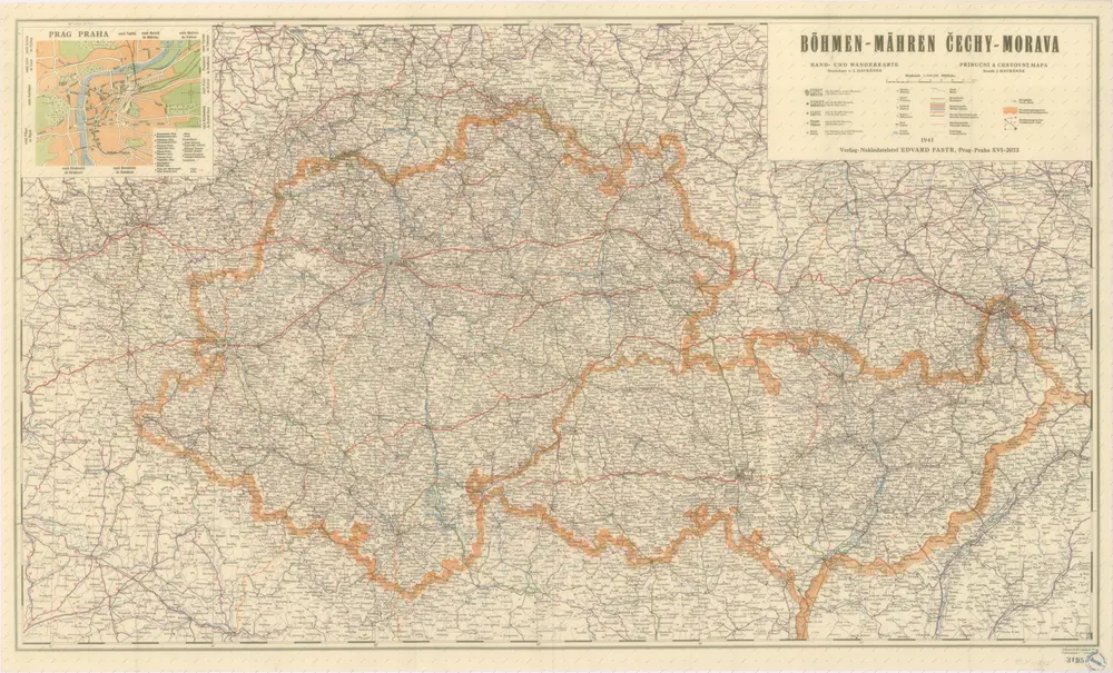 Čechy - Morava Příruční a cestovní mapa