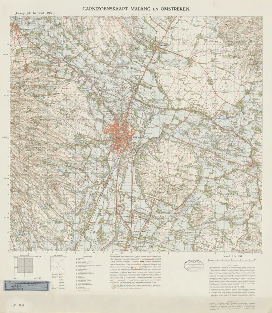 Garnizoenskaart Malang en Omstreken / herzien door den Topografischen Dienst in 1929-1931