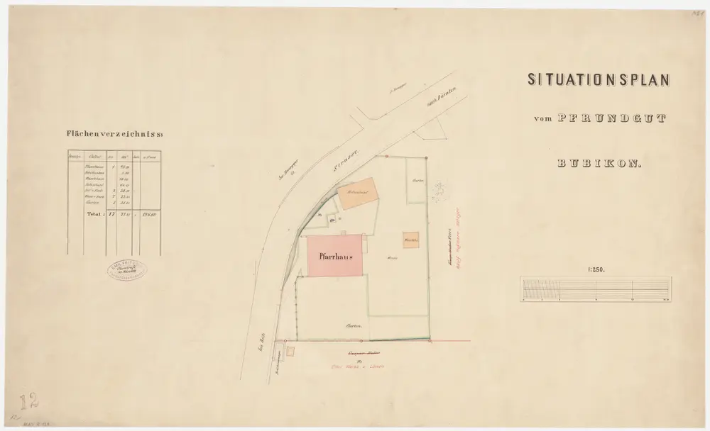 Bubikon: Pfrundgut mit Pfarrhaus; Grundriss (Nr. 1)