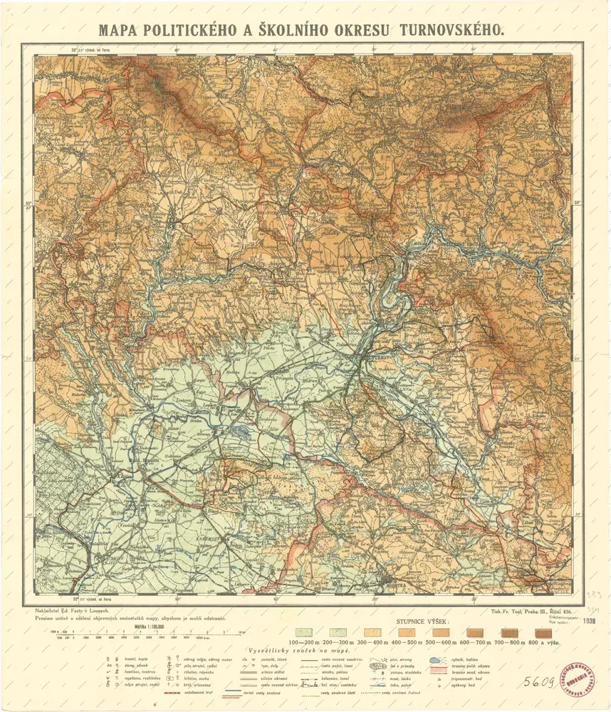 Mapa politického a školního okresu Turnovského