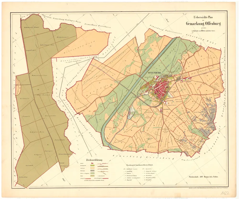 Offenburg, Stadt, OG. GLAK H-1 Gemarkungspläne