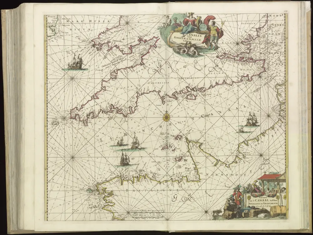 [130][133] Pascaert van 't Canaal tusschen Engeland en Vranckryck, uit: Atlas sive Descriptio terrarum orbis