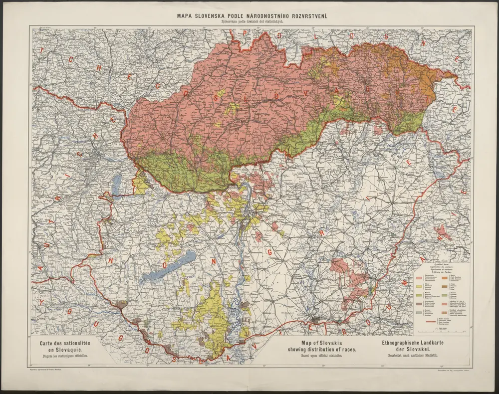 Mapa Slovenska podle národnostního rozvrstvení