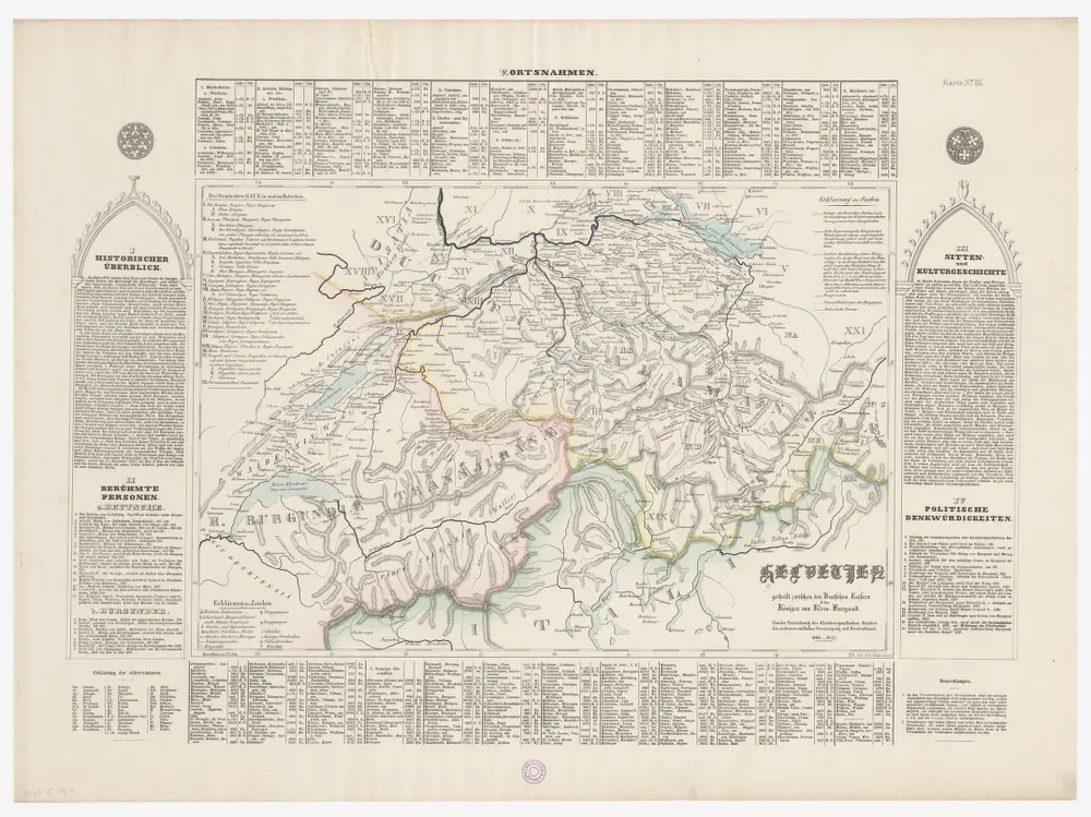 Geologische Spezialkarte des Grossherzogtums Baden, Blatt 144: Stühlingen: Karte III: Helvetien, geteilt zwischen den Deutschen Kaisern und den Königen von Klein-Burgund