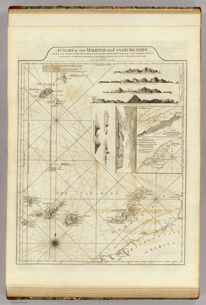 A chart of the Maderas and Canary Islands.