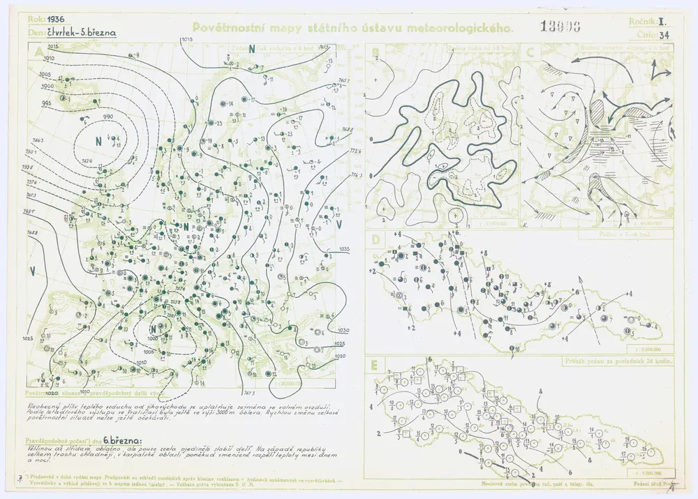 Povětrnostní mapy Státního ústavu meteorologického