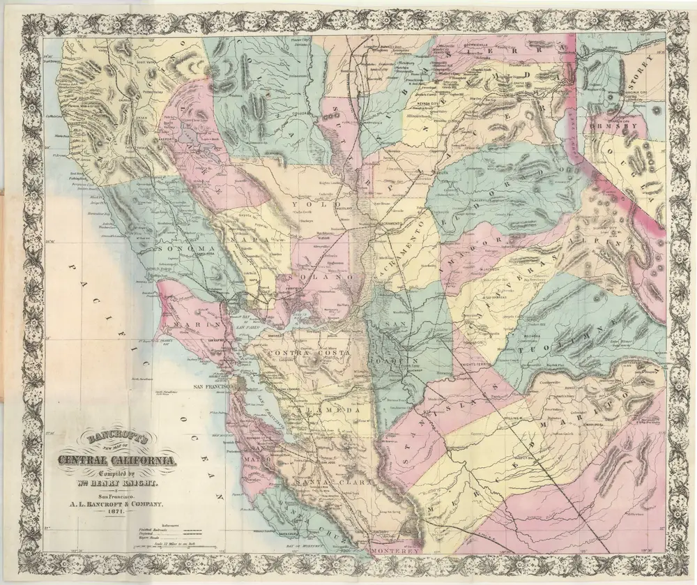 Bancroft’s New Map of Central California Compiled by Wm. Henry Knight...