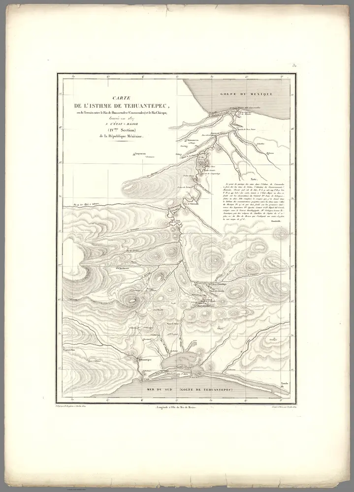 XXXII.  Carte de l'Isthme de Tehuantepec.