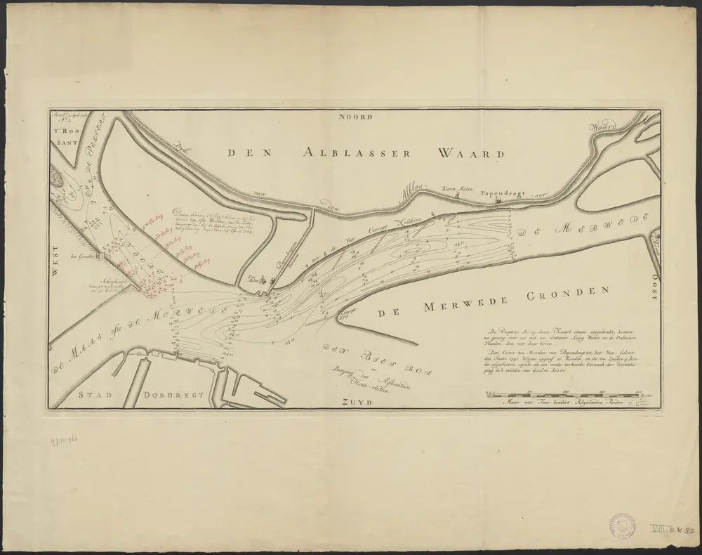[Map of the river Merwede near Dordrecht]