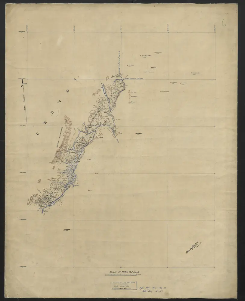 12 Plane-Table Sheets Covering Whole Length of Original Frontier from L. Tanganyika to Uganda&Extension South to Kigoma.' - War Office ledger.Sheets signed variously by 'Stanley. S. Willis. J.S.S.', 'HC Walsh S.S. Surveyor', 'F.M. Ford Assistant Commissioner A.B.B.C.', W McDonald. J.S.', 'W Horsfield J.S.S.'