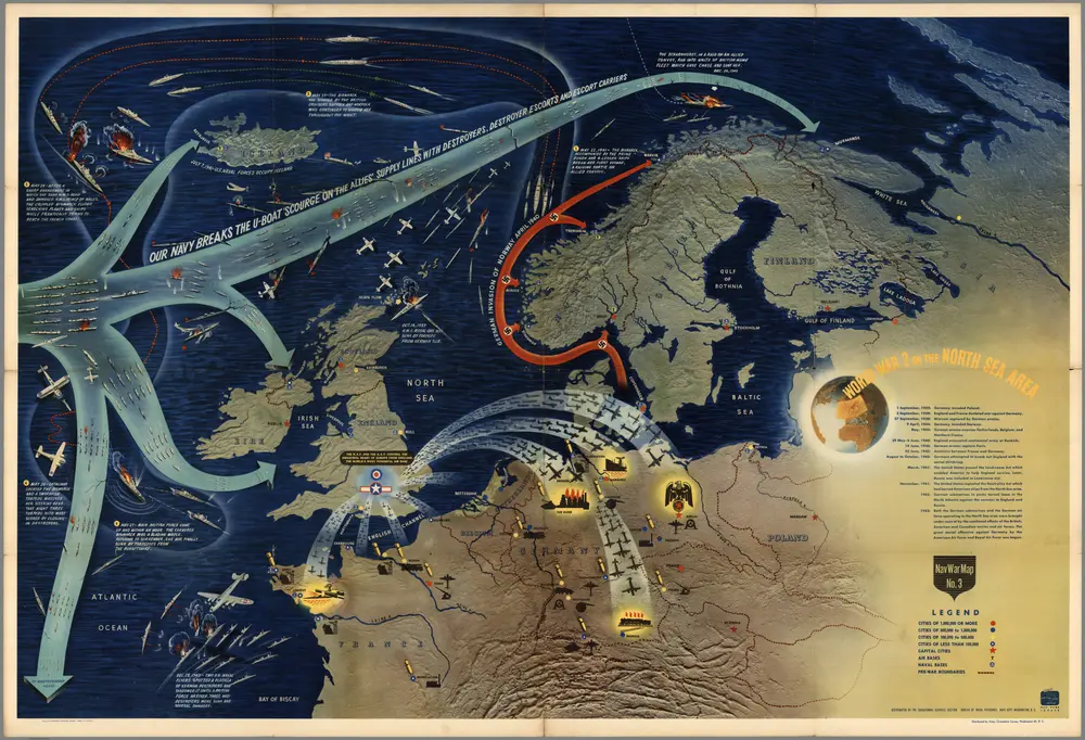 NavWarMap No.3. World War 2 in the North Sea area.