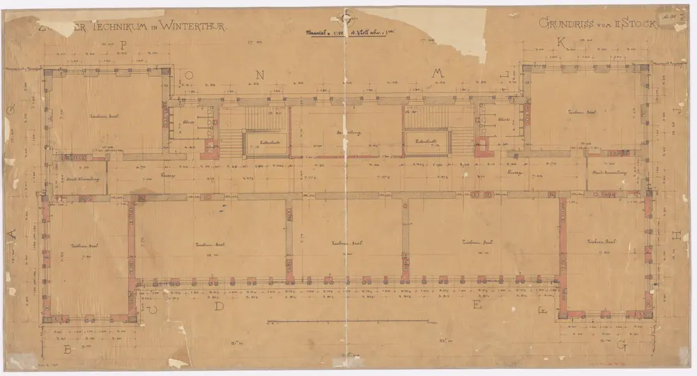 Winterthur: Technikum, 2. Stock; Grundriss (Nr. 184)