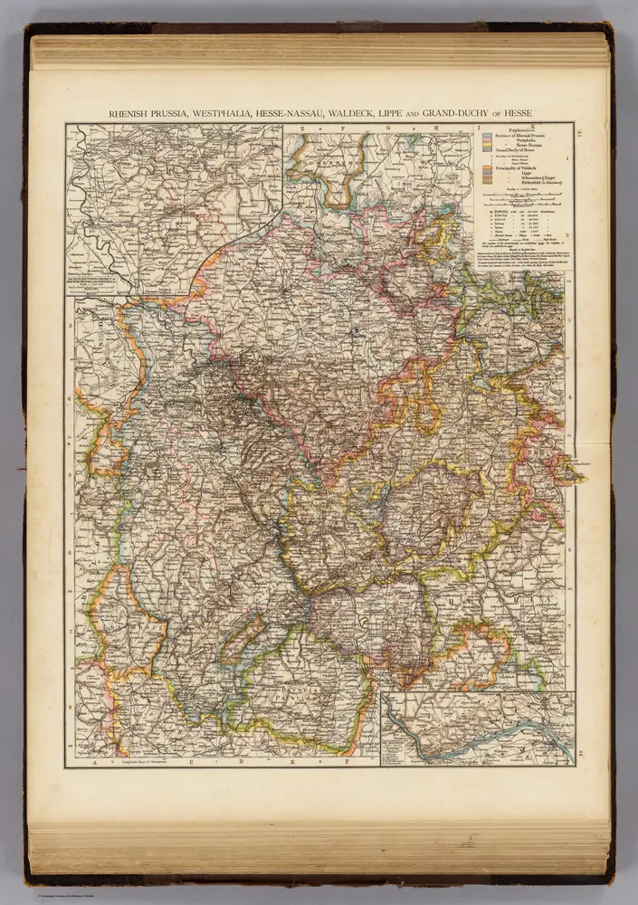 Rhenish Prussia, Westphalia, Hesse-Nassau, Waldeck, Lippe, Hesse.