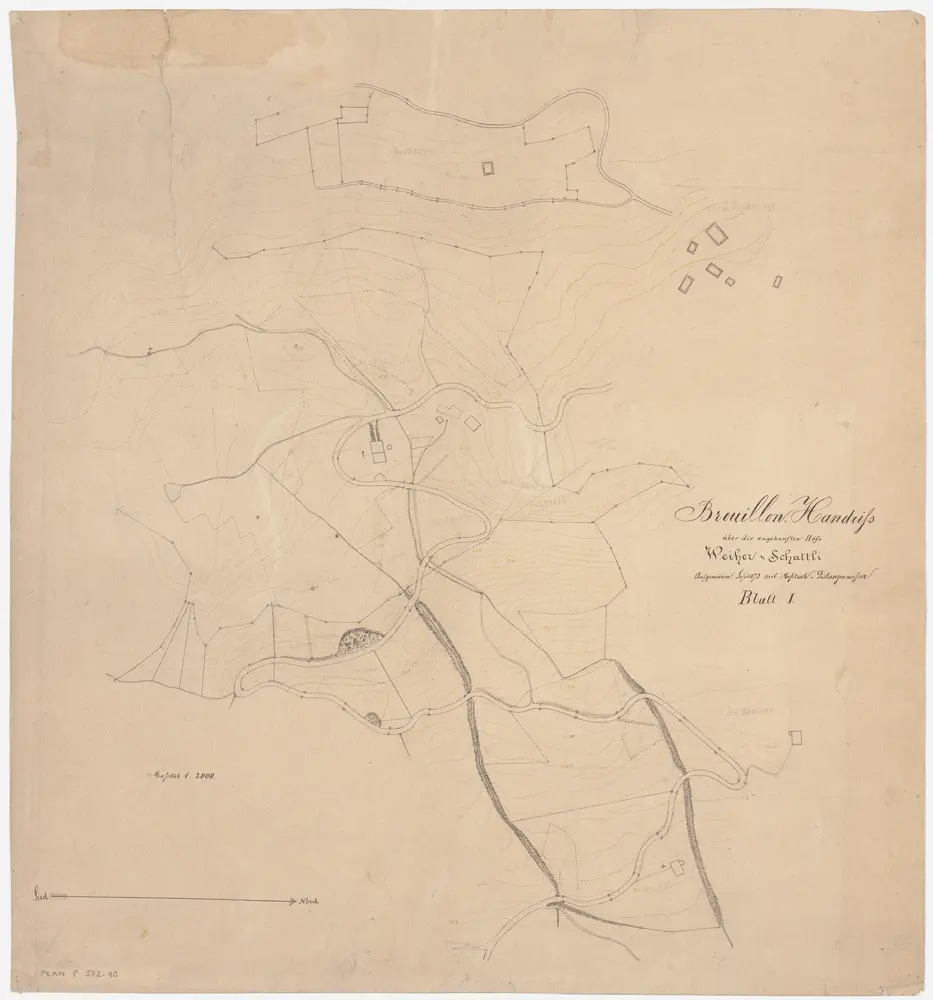 Stallikon, Adliswil, Aeugst am Albis, Langnau am Albis: Staatswaldung Buechenegg: Adliswil: Angekaufte Höfe Weier und Schattli; Grundriss (Blatt I)