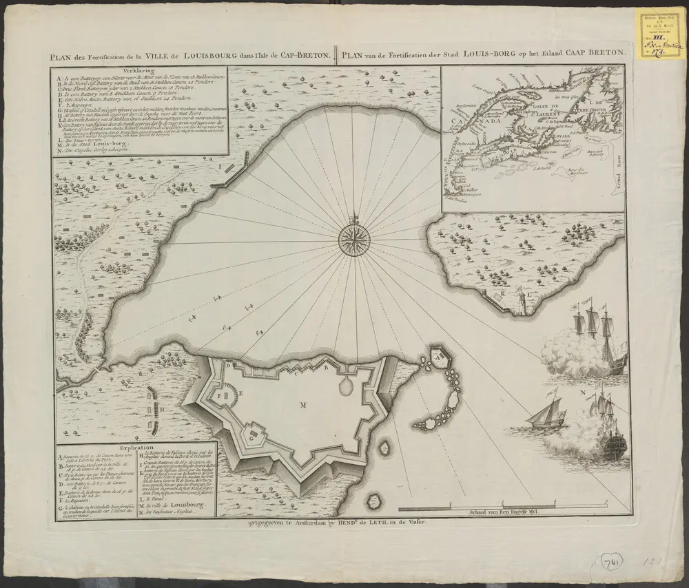 Plan des fortifications de la ville de Louisbourg dans l'isle de Cap-Breton