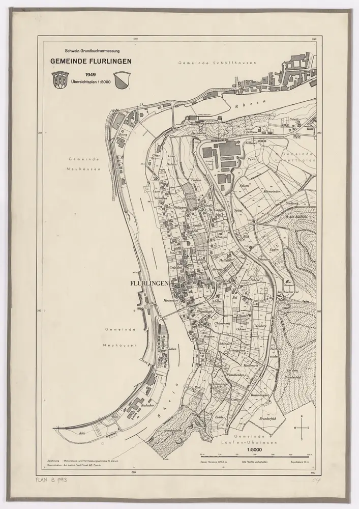Flurlingen: Gemeinde; Übersichtsplan (Schweizerische Grundbuchvermessung)