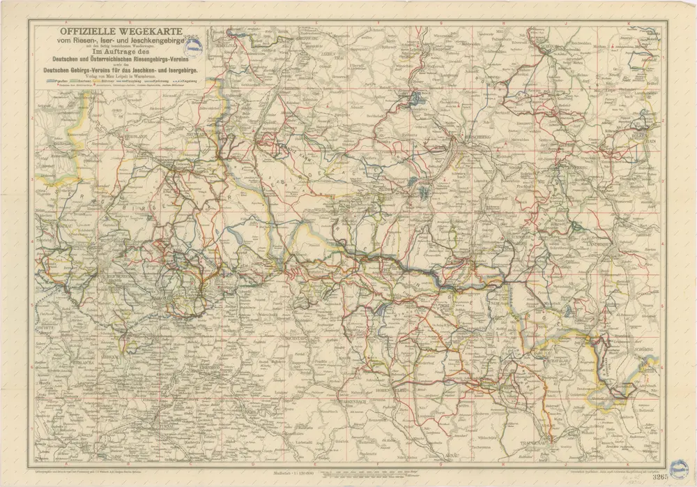Offizielle Wegekarte vom Riesen, Iser und Jeschkengebirge