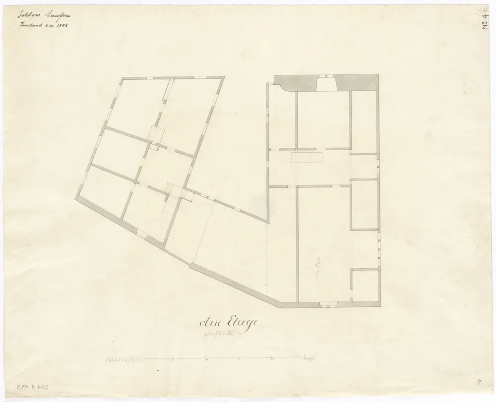 Laufen-Uhwiesen: Schloss Laufen, obere Etage; Grundriss (Nr. 4)