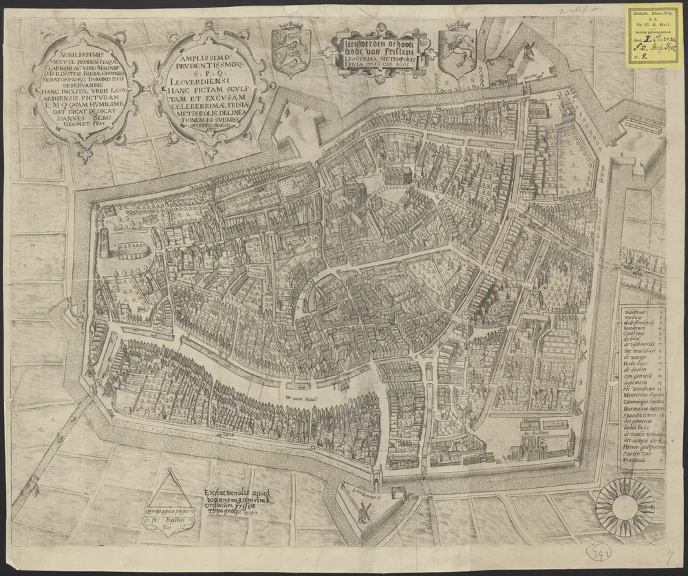 Leeuwerden de hooftstadt van Frislant = Leoverdia metropolis frisiæ MCDIII, 1603