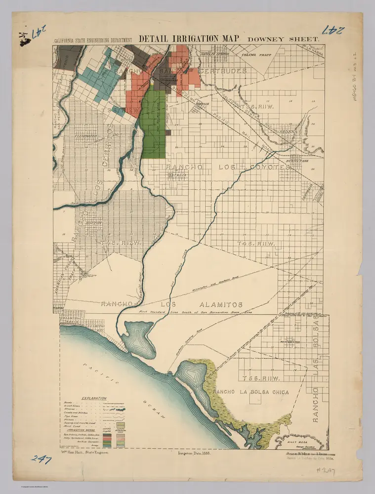 Downey.  Detail Irrigation Map.