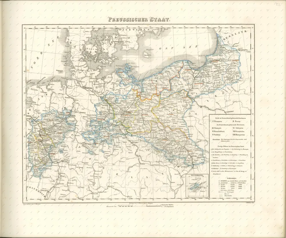 mapa z atlasu "Vollständiger Hand-Atlas der neueren Erdbeschreibung über alle Theile der Erde in 82 Blättern"