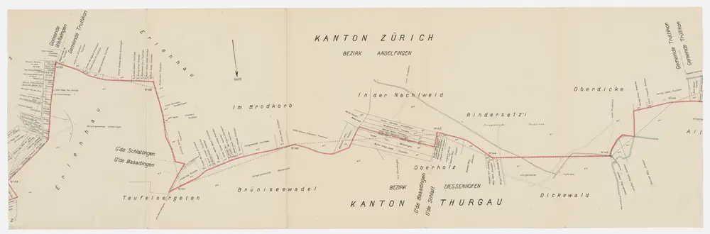 Grenze zwischen den Kantonen Zürich und Thurgau bei Truttikon; Grundriss (Nr. 138-146)