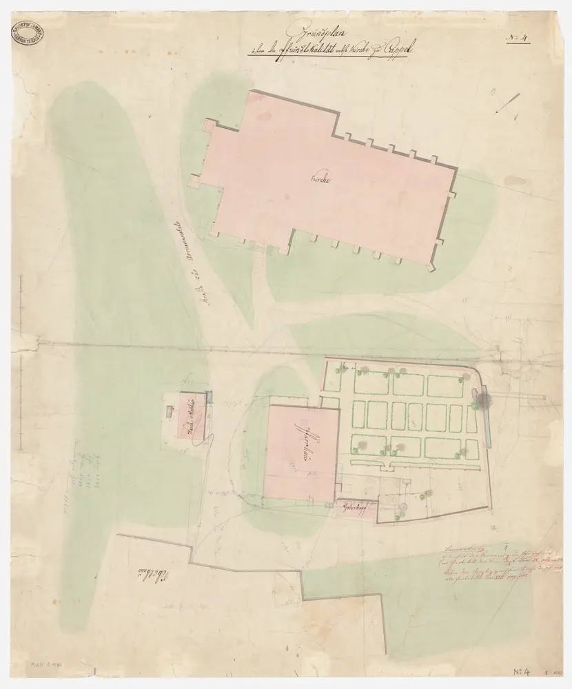 Kappel am Albis: Kirche, Pfarrhaus und Umgebung; Grundriss (Nr. 4)