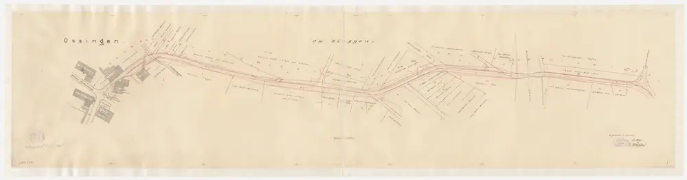 Ossingen: Strassenkorrektion von der Mitteldorfstrasse bis zur Strasse nach Schloss Widen; Situationsplan (Blatt I)