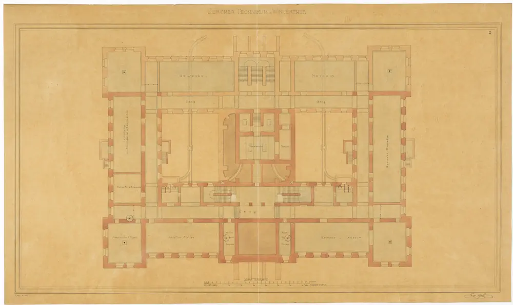 Winterthur: Technikum, Untergeschoss; Grundriss (Nr. 23)