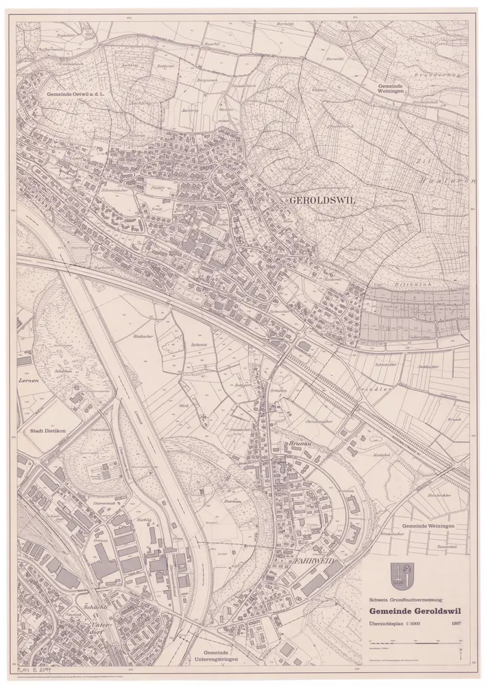 Geroldswil: Gemeinde; Übersichtsplan (Schweizerische Grundbuchvermessung)