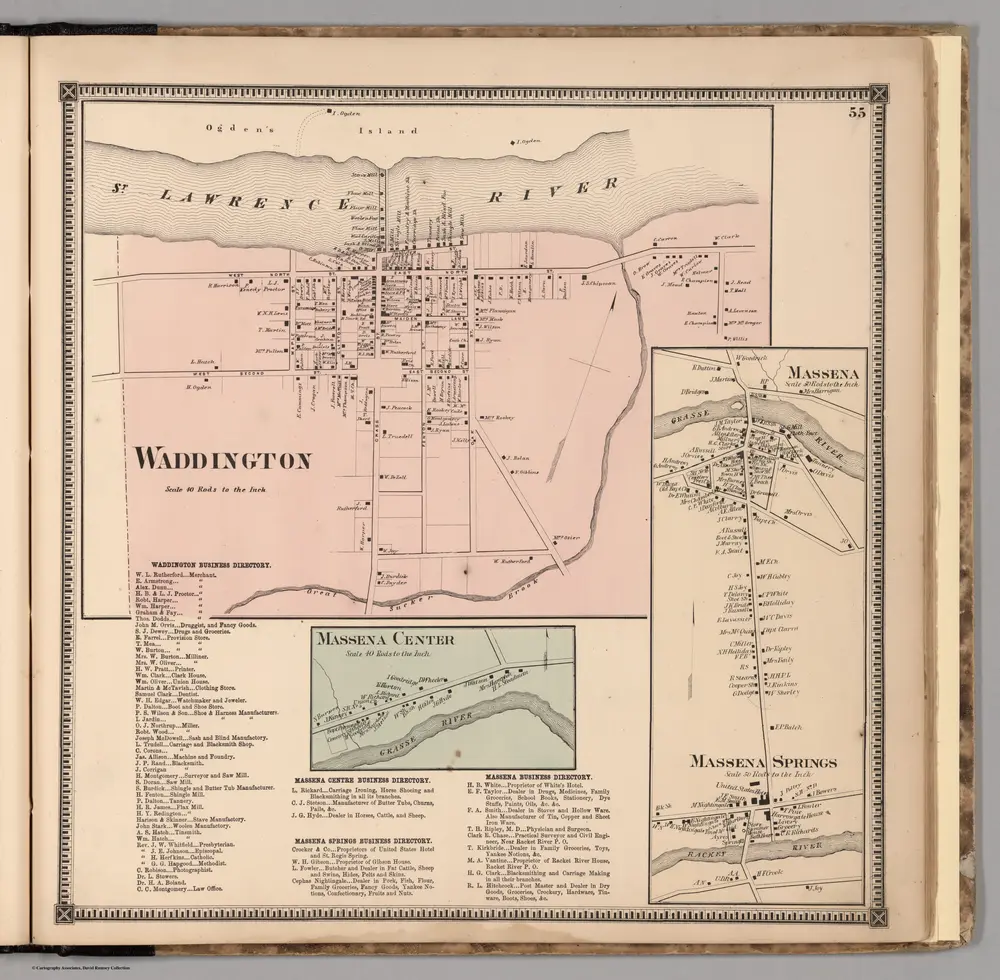 Waddington.  Messena Center.  Massena - Massena Springs, Saint Lawrence County, New York.