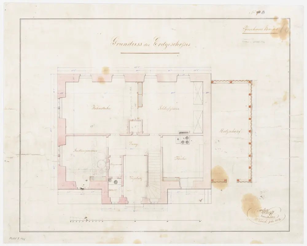 Buchs: Pfarrhaus, Erdgeschoss; Grundriss (Nr. 8)