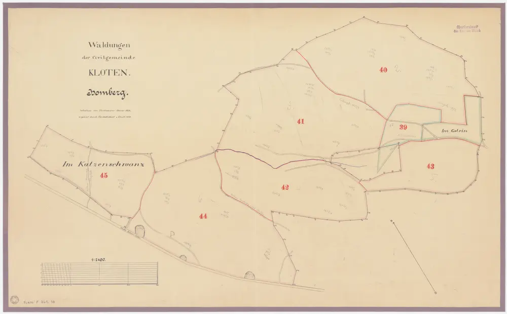 Kloten: Gemeinde- und Genossenschaftswaldungen: Gemeindewaldungen Homberg, Chatzenschwanz (Katzenschwanz), Gstein; Grundriss