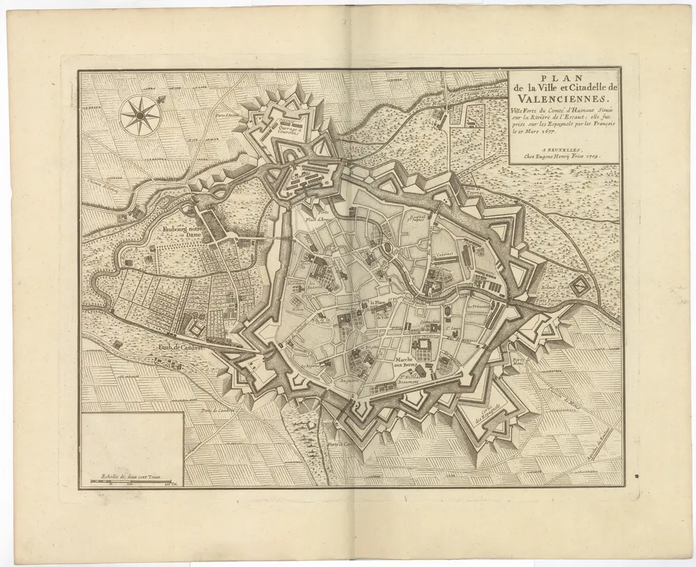 PLAN de la Ville et Citadelle de VALENCIENNES