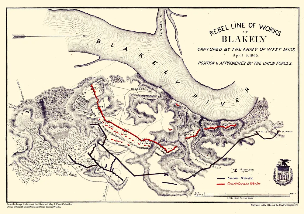 Rebel Line of Works at Blakely - 1865