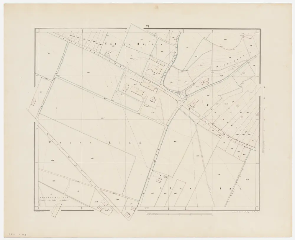 Winterthur: Gemeinde; Grundpläne: Blatt VI: Untere Halden, Mockentobel, Rychenberg, Unter Lind und Ober Lind; Situationsplan