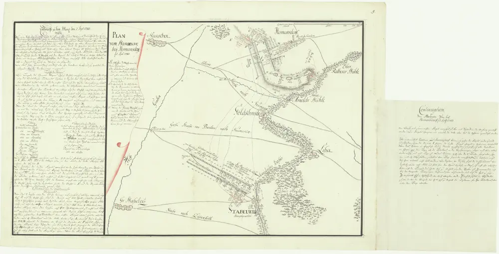 Plan vom Manoeuvre bey Hermansdorf 2. Sept. 1780