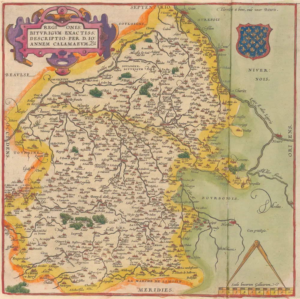 Regionis: Biturigum Exactiss: Descriptio [Karte], in: Theatrum orbis terrarum, S. 73.